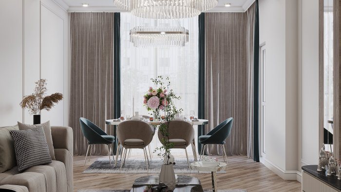 Avon project — modern üslubda mənzil interyeri, 110 m², 2023