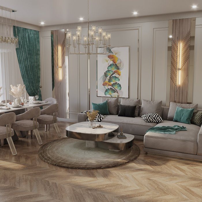 Via Lux project, kadr 6/6: neoklassik üslubda mənzil interyeri, 230 m²