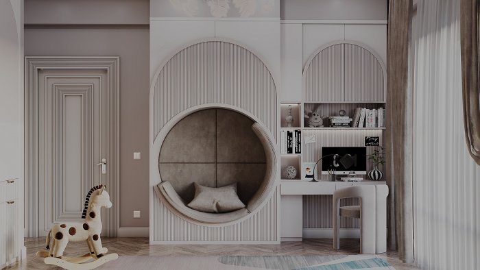 Mənzil interyeri detalı — Klarck project (neoklassik üslub, 95 m², 2023), kadr 2/6