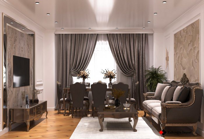 Mənzil interyeri detalı — Ultra Lux project (neoklassik üslub, 145 m², 2023), kadr 2/6