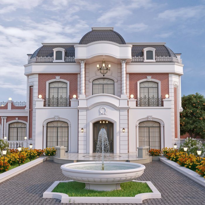 BRİSROL layihəsi — neoklassik üslubda villa layihəsi, 411 m², 2024