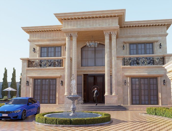 MƏRDƏKAN layihəsi — neoklassik üslubda villa layihəsi, 355 m², 2024