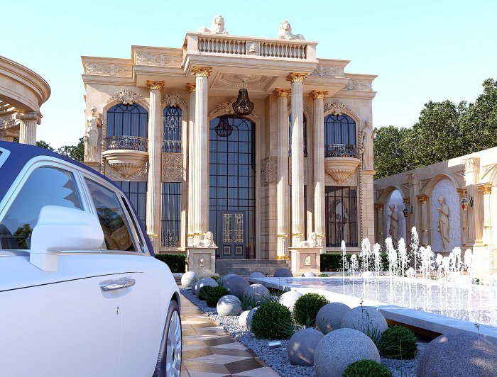 BAROKKO layihəsi, neoklassik üslub, 568 m², 2024: villa layihəsi məkan həllərindən kadr 5/6