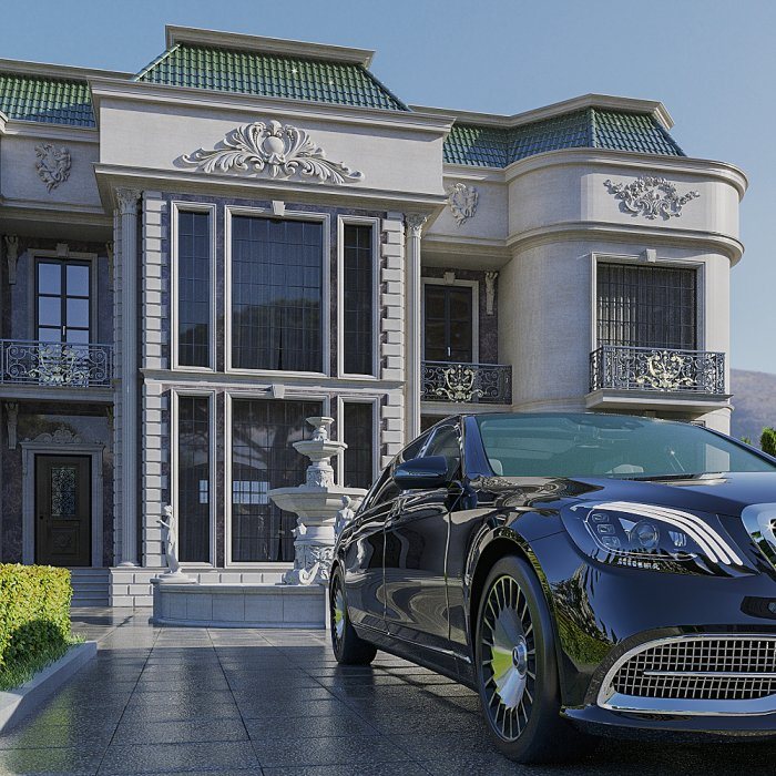 QUBA layihəsi, kadr 6/6: neoklassik üslubda villa layihəsi, 378 m²
