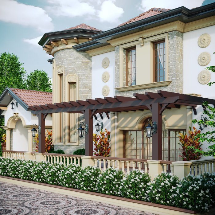 NAĞIL EV layihəsi obyektindən görüntü 3/4 — neoklassik üslub, 368 m², 2024