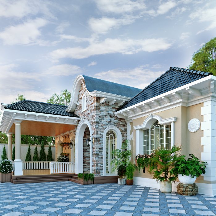 NAĞIL EV 2 layihəsi — neoklassik üslubda villa layihəsi, 368 m², 2024