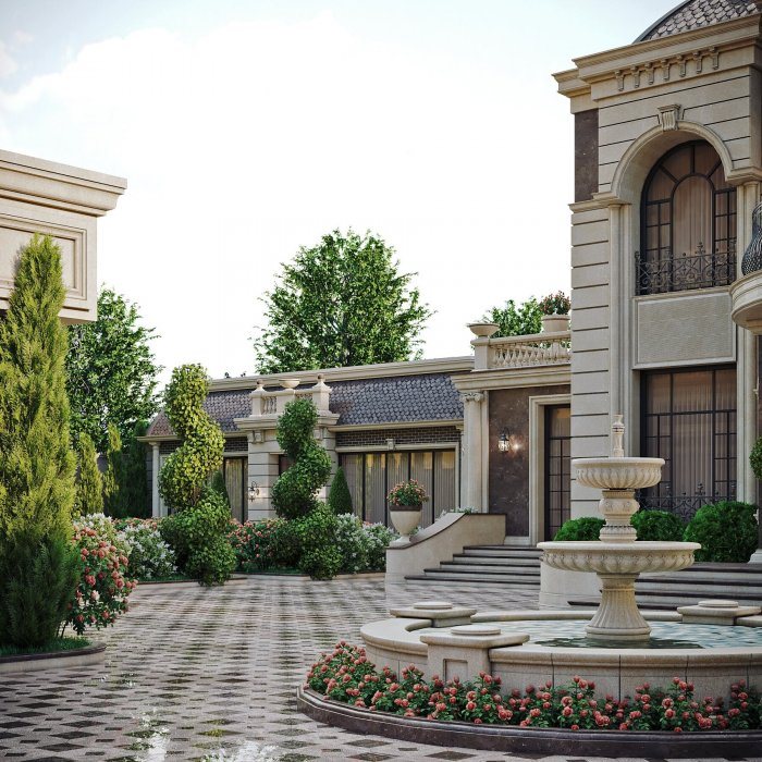 ŞAGAN layihəsi — neoklassik üslubda villa layihəsi, 493 m², 2024