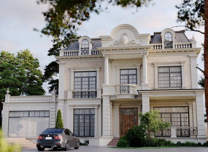 MƏRDƏKAN 5 layihəsi, neoklassik üslub, 371 m², 2024: villa layihəsi məkan həllərindən kadr 5/5