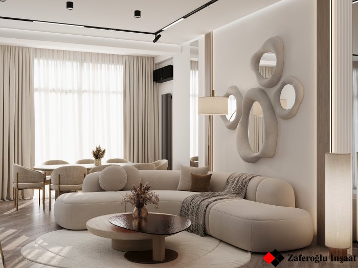 Koroghlu Project, neoklassik üslub, 193 m², 2024: mənzil interyeri məkan həllərindən kadr 5/7